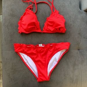 Red Lettuce Edge Bikini